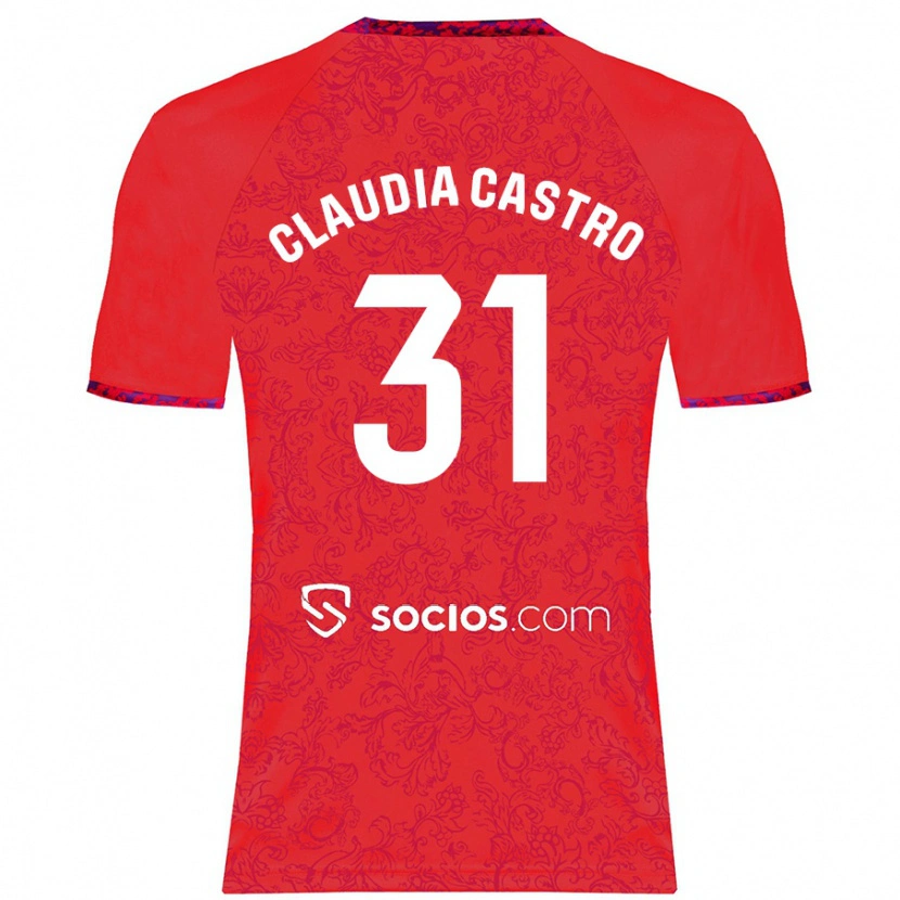 Danxen Pánské Claudia Castro Romero #31 Červený Daleko Hráčské Dresy 2024/25 Dres