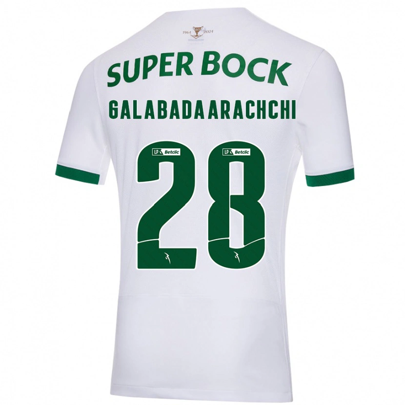 Danxen Pánské Jacinta Galabadaarachchi #28 Bílá Zelená Daleko Hráčské Dresy 2024/25 Dres