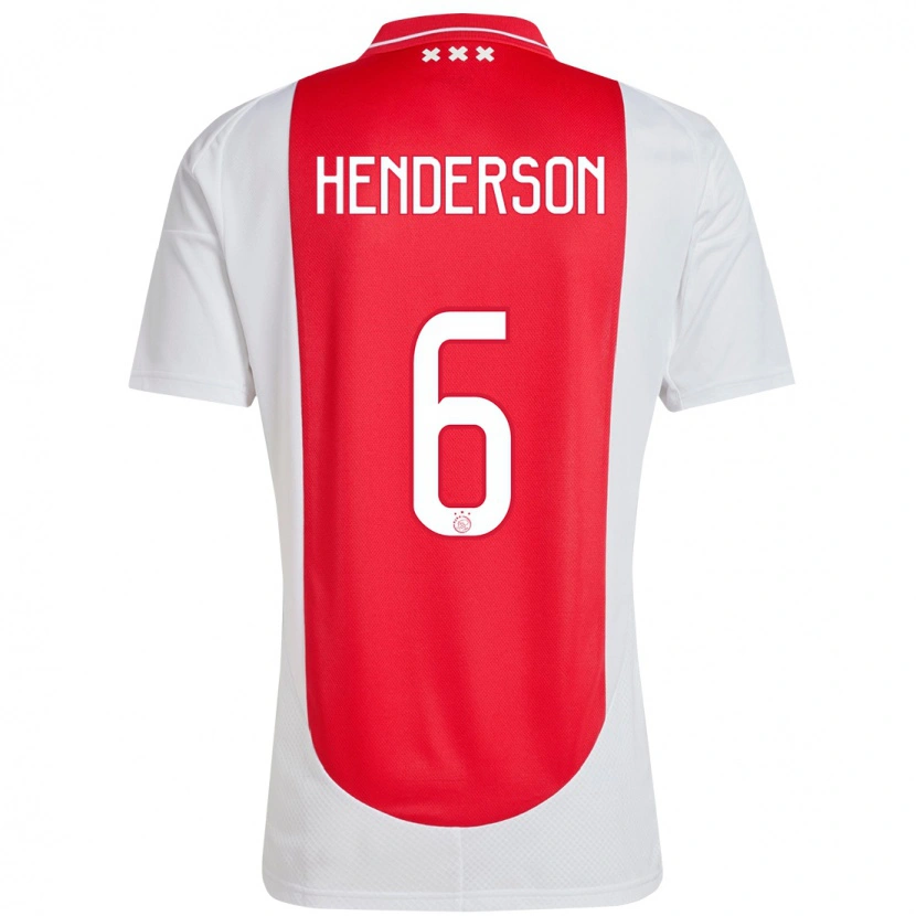 Danxen Dámské Jordan Henderson #6 Červená Bílá Domů Hráčské Dresy 2024/25 Dres