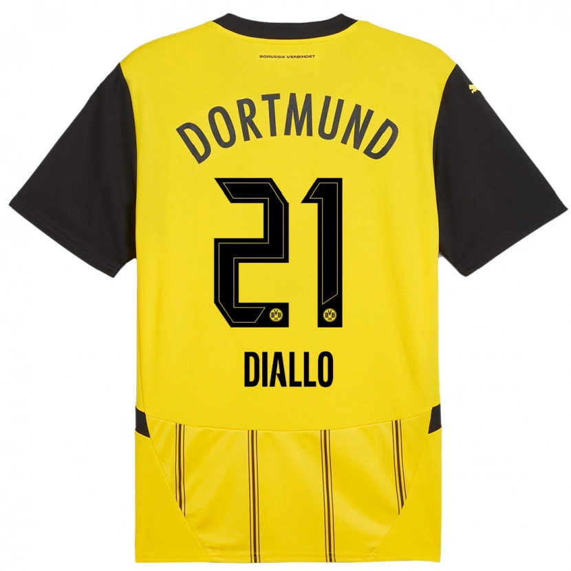 Danxen Dámské Ousmane Diallo #21 Žlutá Černá Domů Hráčské Dresy 2024/25 Dres