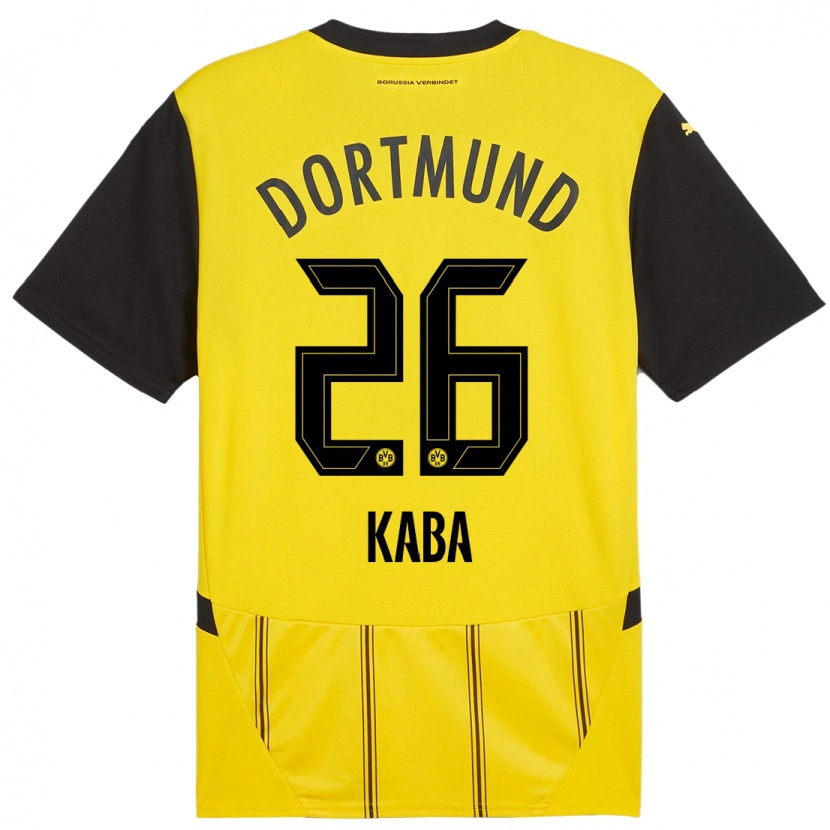 Danxen Dámské Mussa Kaba #26 Žlutá Černá Domů Hráčské Dresy 2024/25 Dres
