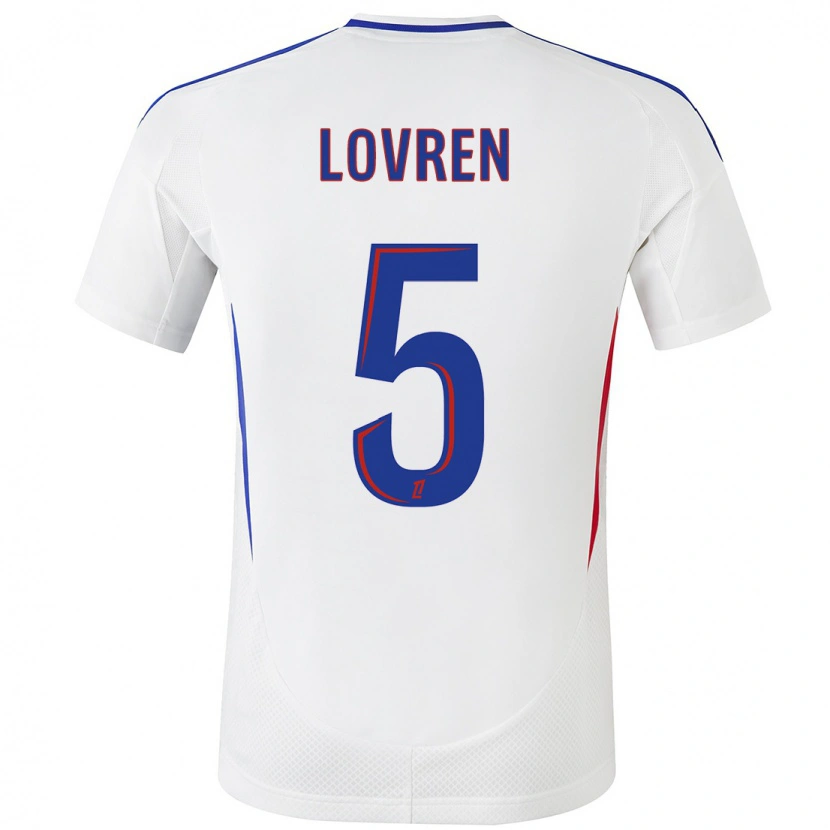 Danxen Dámské Dejan Lovren #5 Bílá Modrá Domů Hráčské Dresy 2024/25 Dres