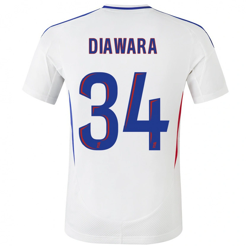 Danxen Dámské Mahamadou Diawara #34 Bílá Modrá Domů Hráčské Dresy 2024/25 Dres