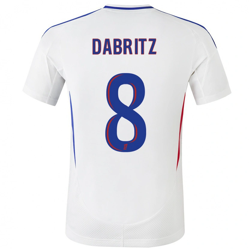 Danxen Dámské Sara Däbritz #8 Bílá Modrá Domů Hráčské Dresy 2024/25 Dres