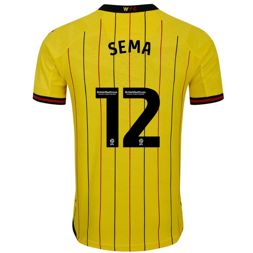 Danxen Dámské Ken Sema #12 Žlutá Černá Domů Hráčské Dresy 2024/25 Dres