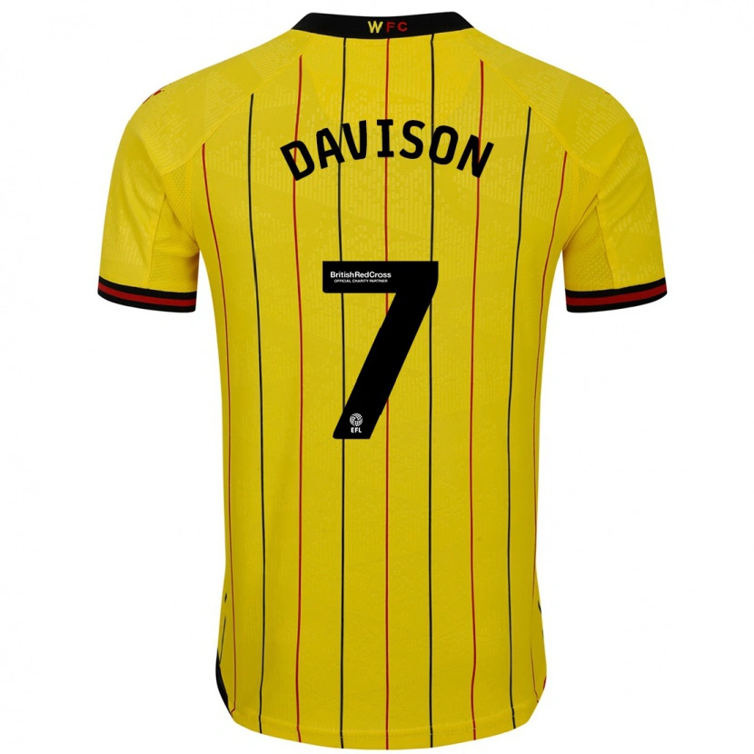 Danxen Dámské Gemma Davison #7 Žlutá Černá Domů Hráčské Dresy 2024/25 Dres