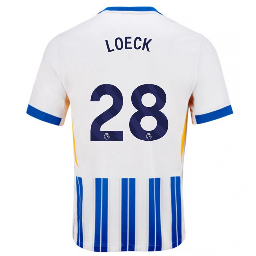 Danxen Dámské Melina Loeck #28 Bílé Modré Proužky Domů Hráčské Dresy 2024/25 Dres