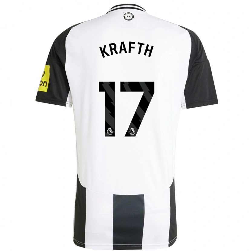 Danxen Dámské Emil Krafth #17 Bílá Černá Domů Hráčské Dresy 2024/25 Dres