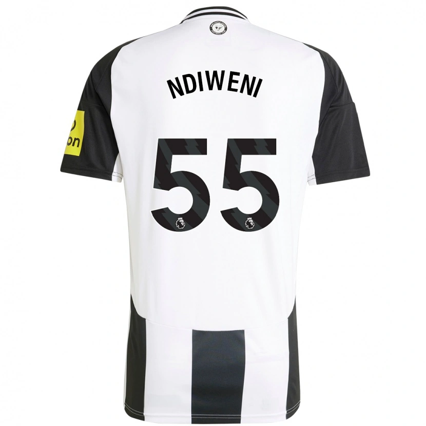Danxen Dámské Michael Ndiweni #55 Bílá Černá Domů Hráčské Dresy 2024/25 Dres