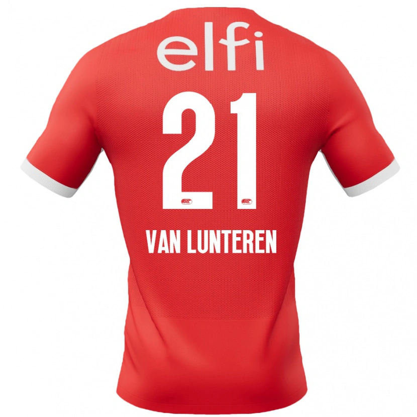 Danxen Dámské Desiree Van Lunteren #21 Červená Bílá Domů Hráčské Dresy 2024/25 Dres