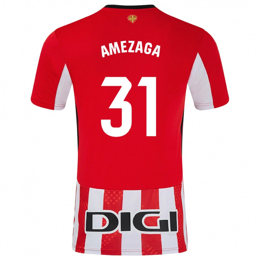 Danxen Dámské Jone Amezaga #31 Červená Bílá Domů Hráčské Dresy 2024/25 Dres