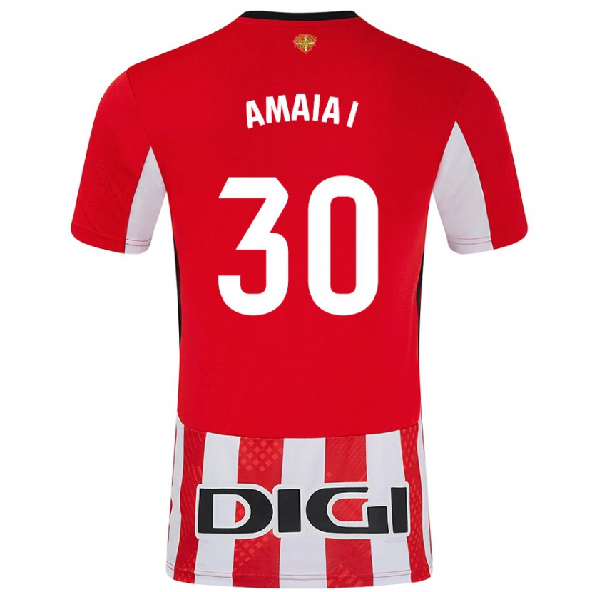 Danxen Dámské Amaia Iribarren Arteta #30 Červená Bílá Domů Hráčské Dresy 2024/25 Dres