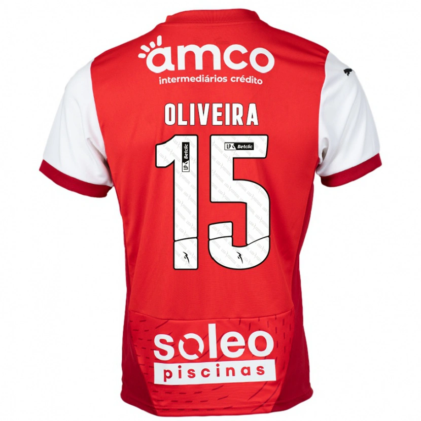 Danxen Dámské Paulo Oliveira #15 Červená Bílá Domů Hráčské Dresy 2024/25 Dres