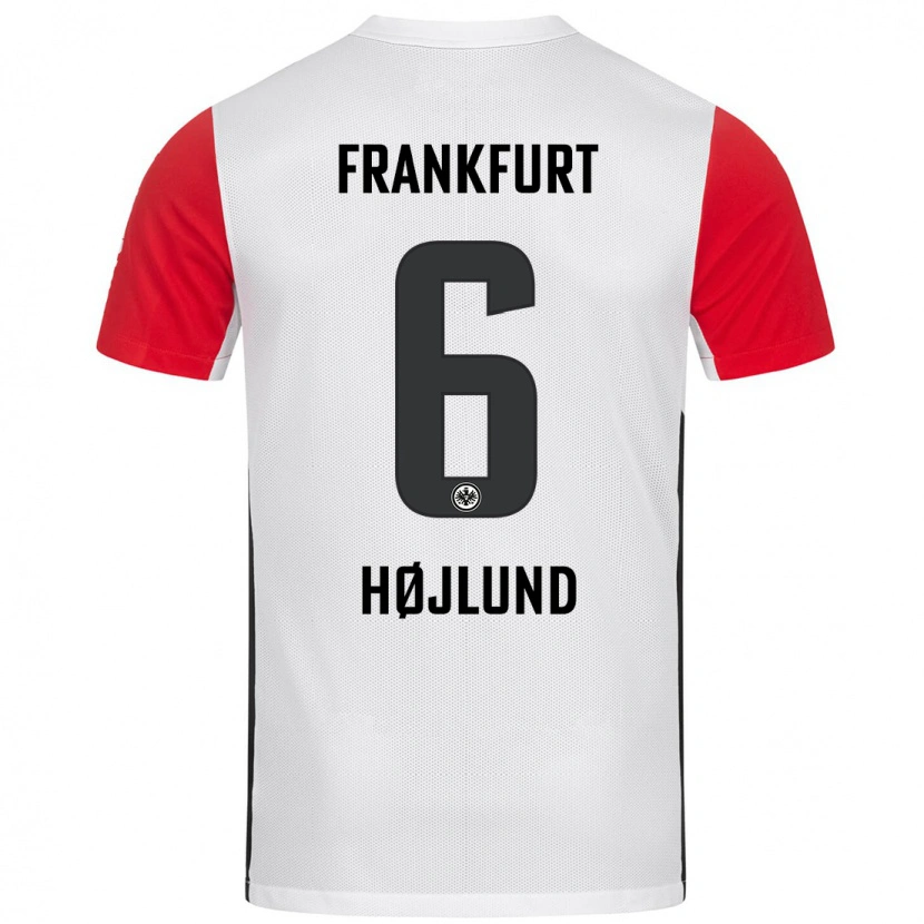 Danxen Dámské Oscar Højlund #6 Bílá Červená Domů Hráčské Dresy 2024/25 Dres