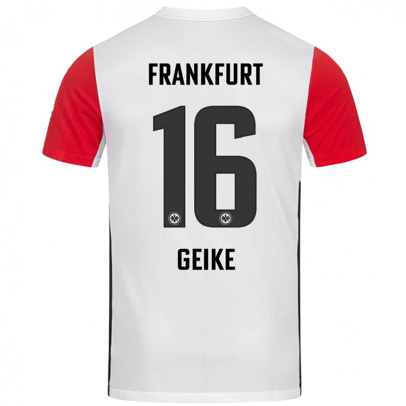 Danxen Dámské Jonah Geike #16 Bílá Červená Domů Hráčské Dresy 2024/25 Dres
