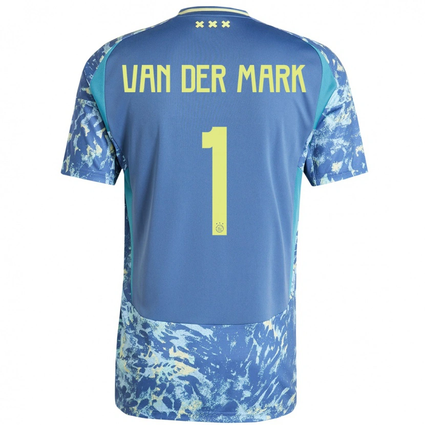 Danxen Dámské Jesper Van Der Mark #1 Šedá Modrá Žlutá Daleko Hráčské Dresy 2024/25 Dres