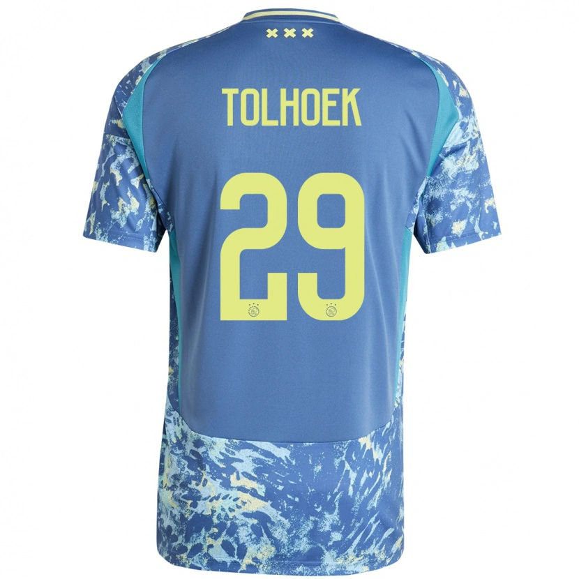 Danxen Dámské Danique Tolhoek #29 Šedá Modrá Žlutá Daleko Hráčské Dresy 2024/25 Dres