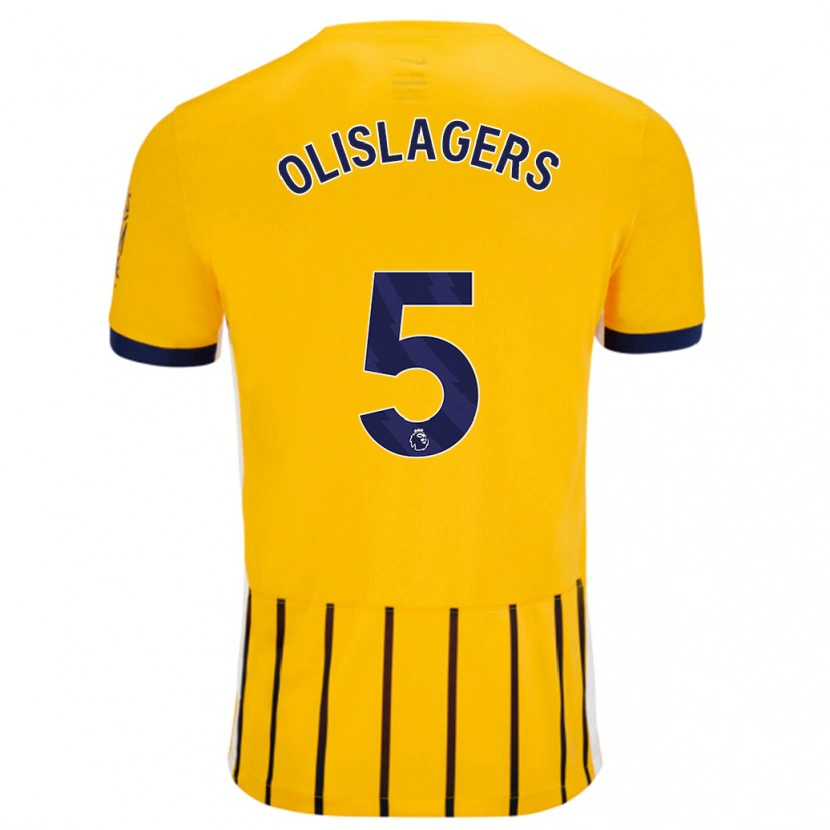 Danxen Dámské Marisa Olislagers #5 Zlaté Modré Proužky Daleko Hráčské Dresy 2024/25 Dres