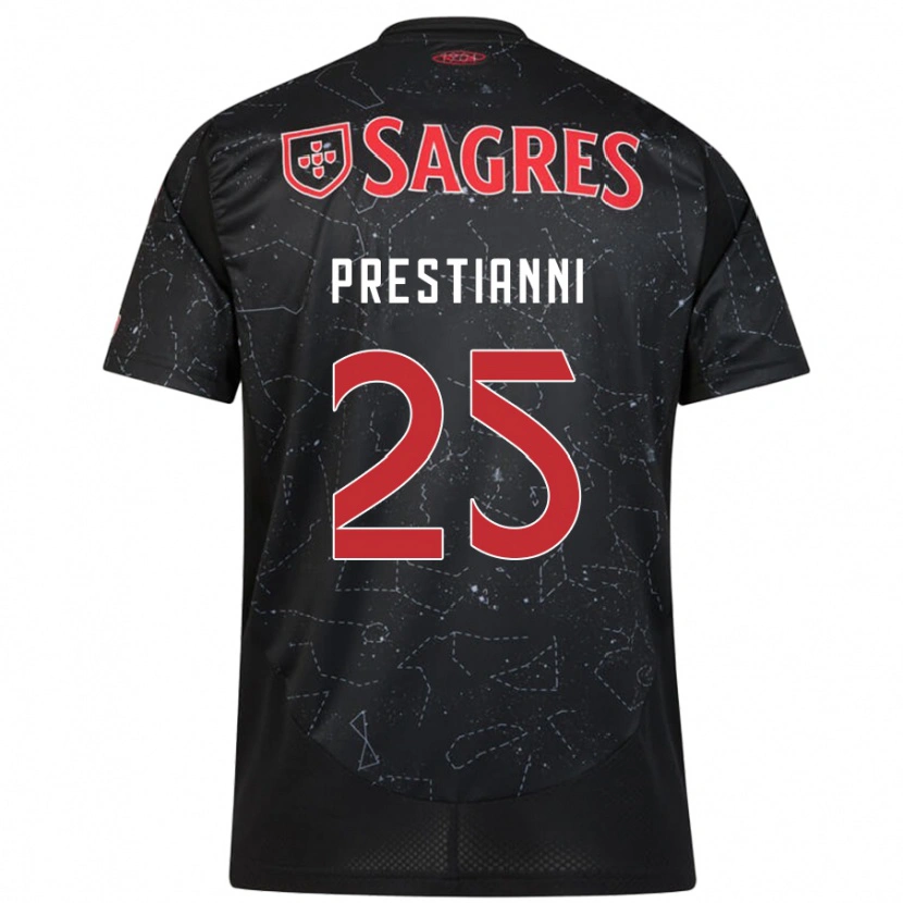 Danxen Dámské Gianluca Prestianni #25 Černá Červená Daleko Hráčské Dresy 2024/25 Dres