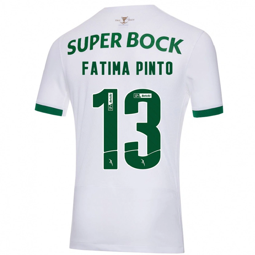 Danxen Dámské Fátima Alexandra Figueira Pinto #13 Bílá Zelená Daleko Hráčské Dresy 2024/25 Dres