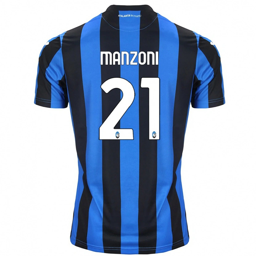 Danxen Dětské Alberto Manzoni #21 Modrá Černá Domů Hráčské Dresy 2024/25 Dres