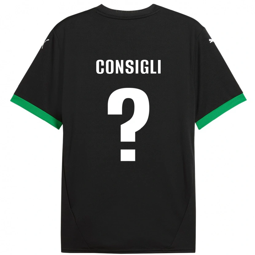 Danxen Dětské Andrea Consigli #0 Černá Tmavě Zelená Domů Hráčské Dresy 2024/25 Dres