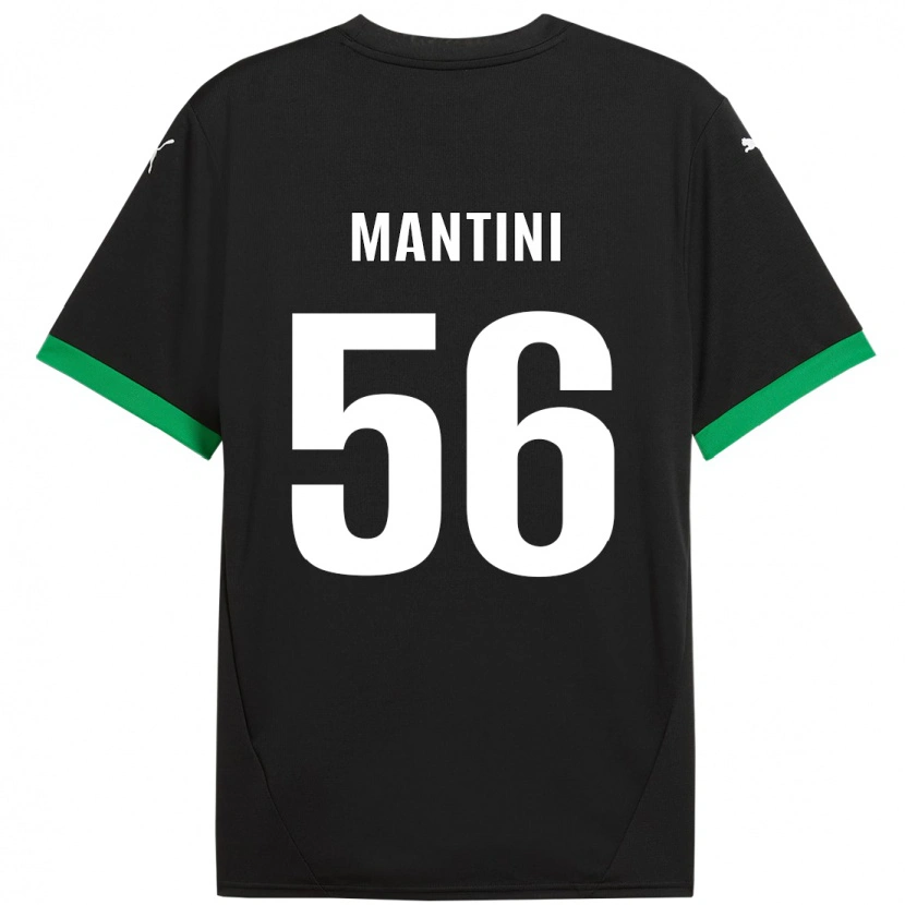 Danxen Dětské Raffaele Mantini #56 Černá Tmavě Zelená Domů Hráčské Dresy 2024/25 Dres