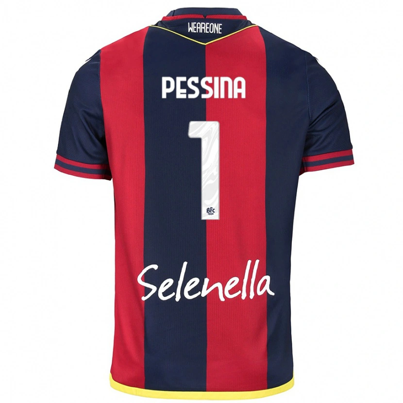 Danxen Dětské Massimo Pessina #1 Červená Královská Modrá Domů Hráčské Dresy 2024/25 Dres