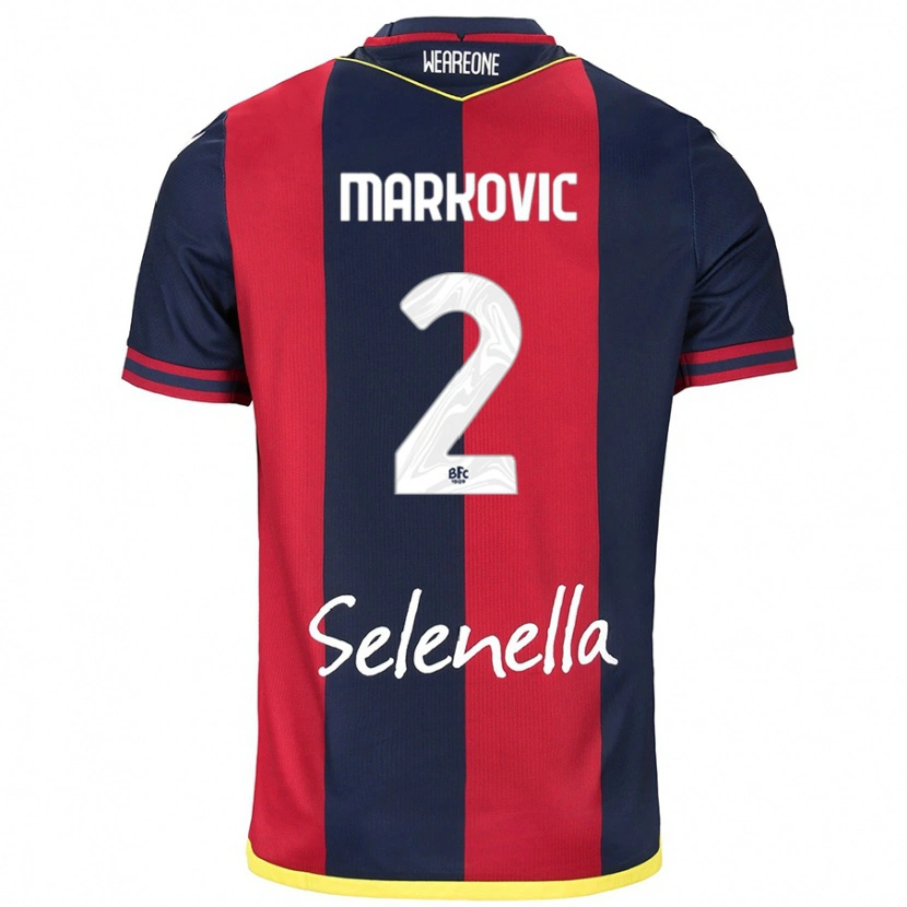 Danxen Dětské Petar Markovic #2 Červená Královská Modrá Domů Hráčské Dresy 2024/25 Dres