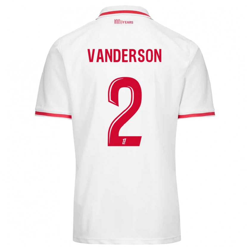 Danxen Dětské Vanderson #2 Bílá Červená Domů Hráčské Dresy 2024/25 Dres