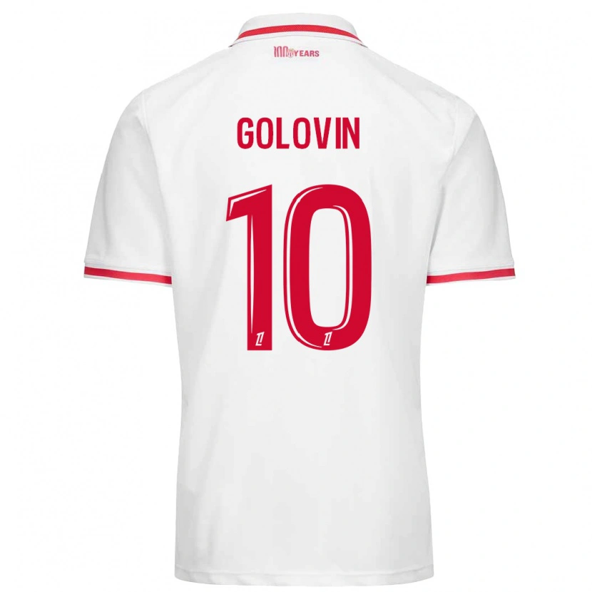 Danxen Dětské Aleksandr Golovin #10 Bílá Červená Domů Hráčské Dresy 2024/25 Dres