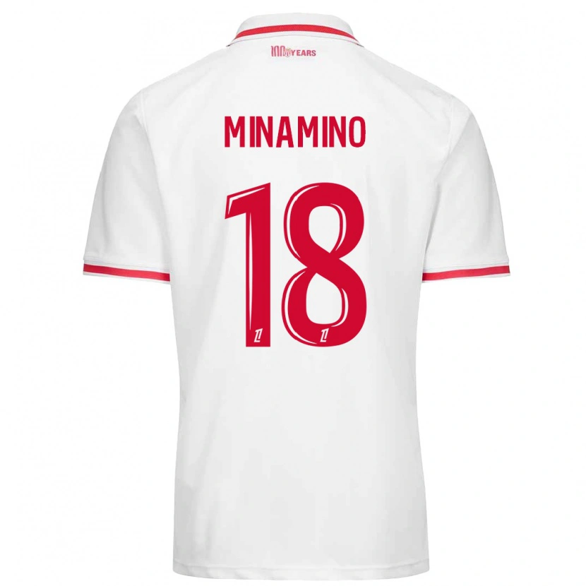 Danxen Dětské Takumi Minamino #18 Bílá Červená Domů Hráčské Dresy 2024/25 Dres