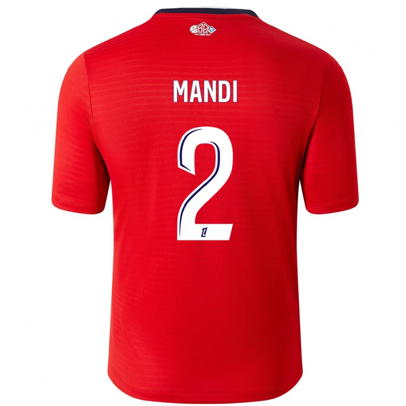 Danxen Dětské Aïssa Mandi #2 Červená Bílá Domů Hráčské Dresy 2024/25 Dres