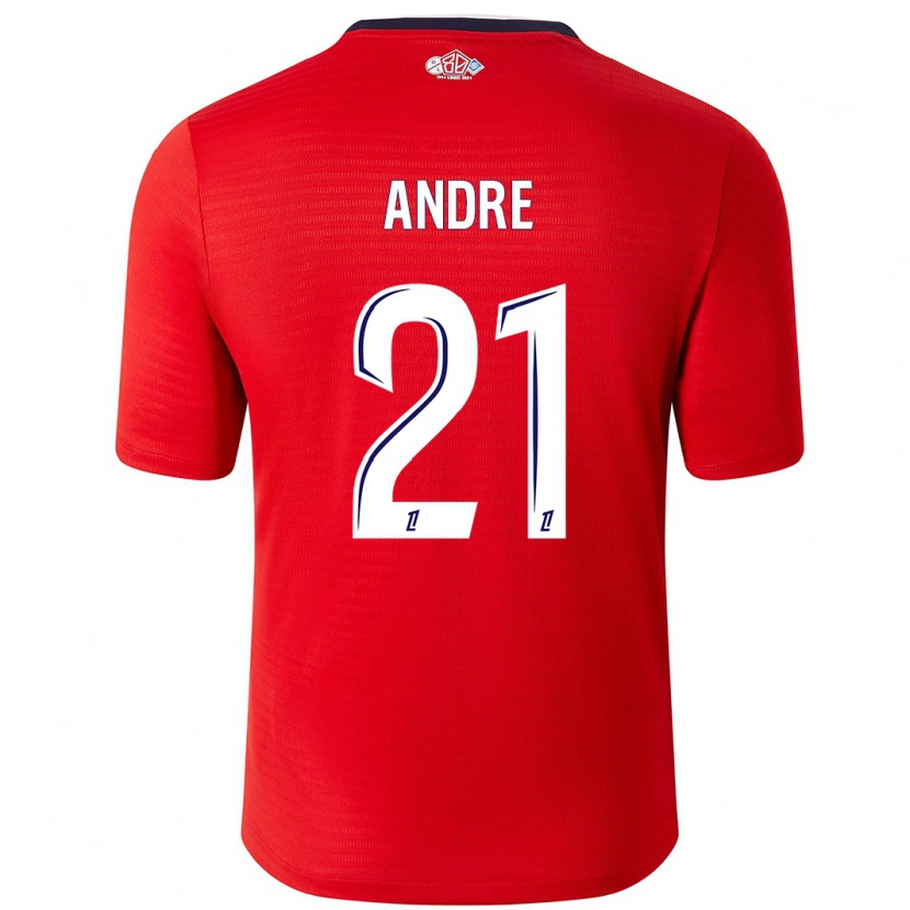 Danxen Dětské Benjamin André #21 Červená Bílá Domů Hráčské Dresy 2024/25 Dres
