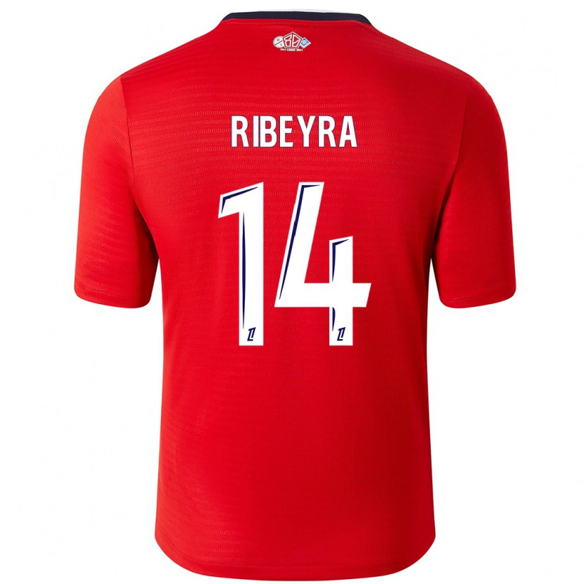 Danxen Dětské Anaïs Ribeyra #14 Červená Bílá Domů Hráčské Dresy 2024/25 Dres
