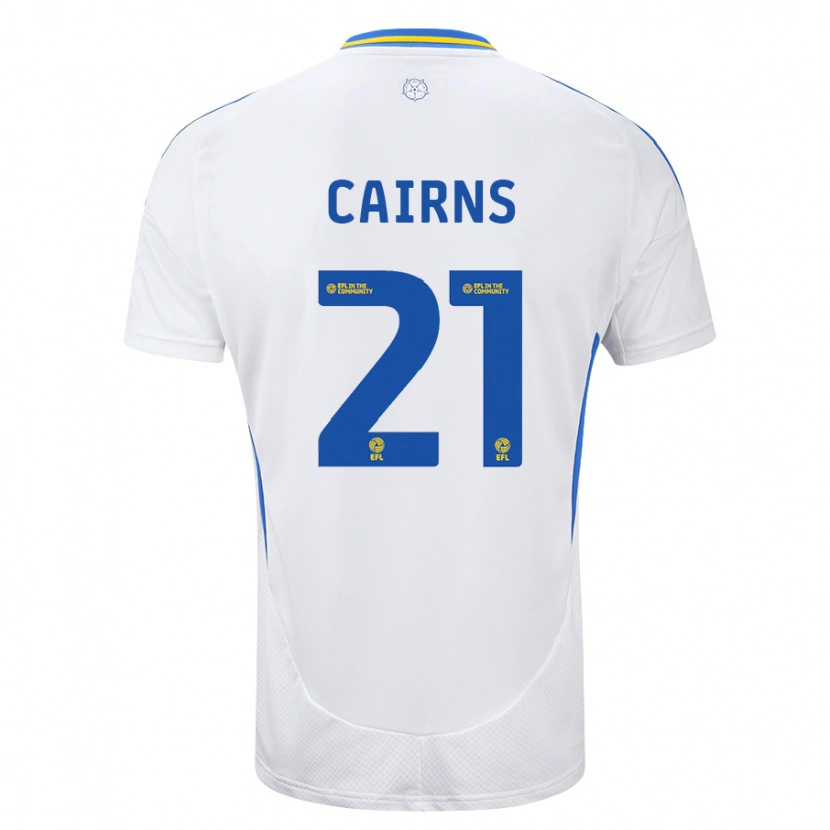 Danxen Dětské Alex Cairns #21 Bílá Modrá Domů Hráčské Dresy 2024/25 Dres