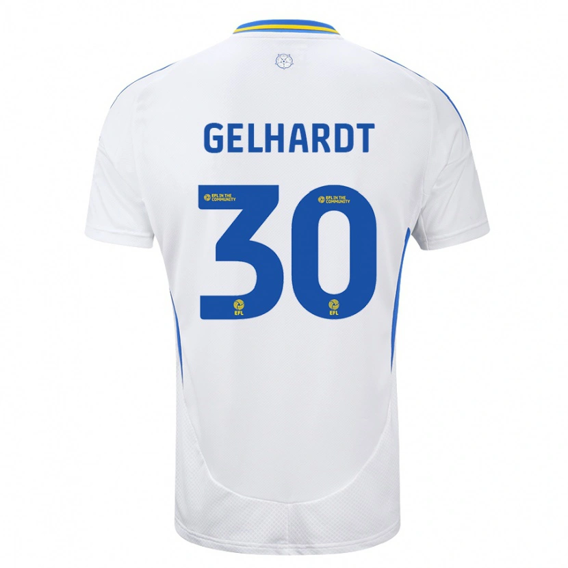 Danxen Dětské Joe Gelhardt #30 Bílá Modrá Domů Hráčské Dresy 2024/25 Dres