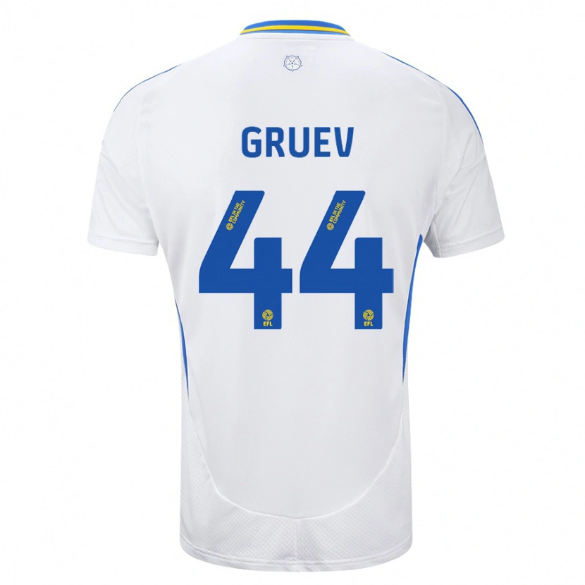 Danxen Dětské Ilia Gruev #44 Bílá Modrá Domů Hráčské Dresy 2024/25 Dres