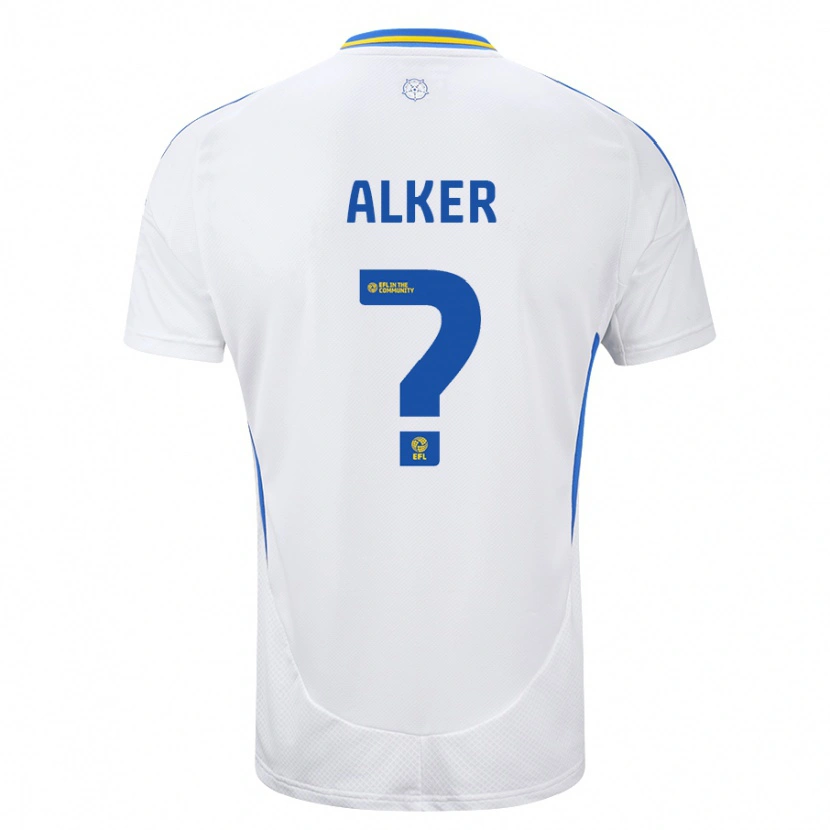 Danxen Dětské Samuel Alker #0 Bílá Modrá Domů Hráčské Dresy 2024/25 Dres