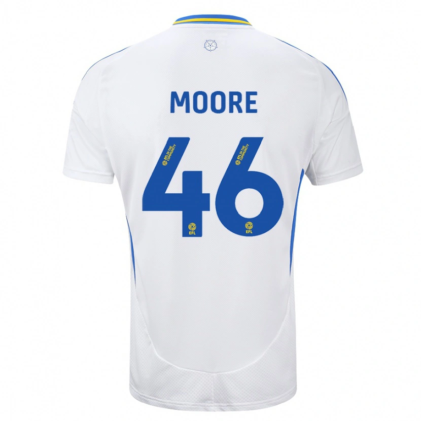 Danxen Dětské Kris Moore #46 Bílá Modrá Domů Hráčské Dresy 2024/25 Dres