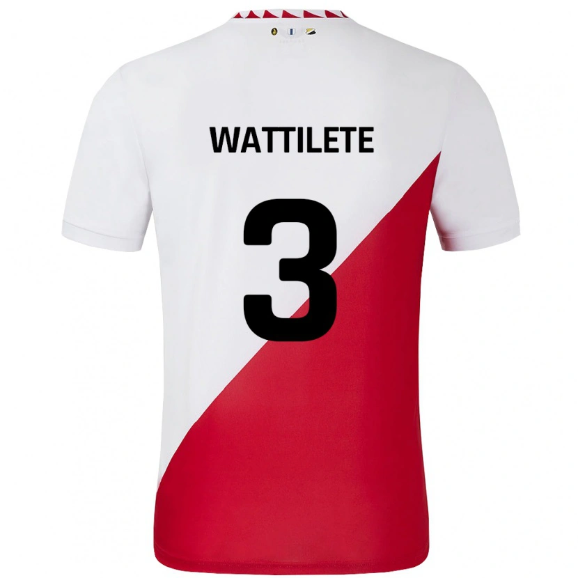 Danxen Dětské Julia Wattilete #3 Bílá Červená Domů Hráčské Dresy 2024/25 Dres