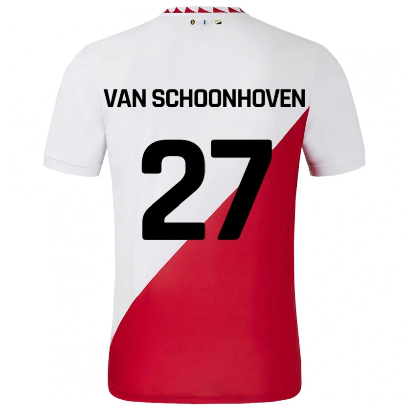 Danxen Dětské Nurija Van Schoonhoven #27 Bílá Červená Domů Hráčské Dresy 2024/25 Dres