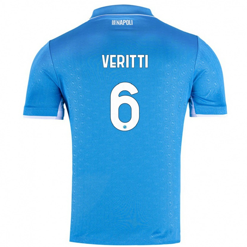 Danxen Dětské Federica Veritti #6 Nebesky Modrá Domů Hráčské Dresy 2024/25 Dres