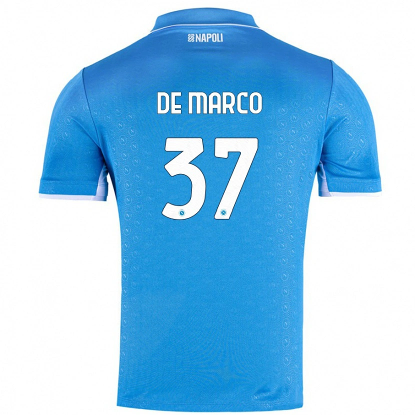 Danxen Dětské Francesco De Marco #37 Nebesky Modrá Domů Hráčské Dresy 2024/25 Dres