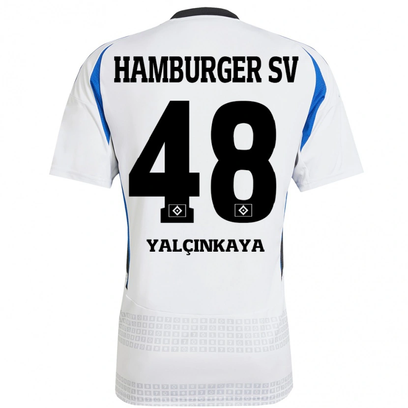 Danxen Dětské Bilal Yalcinkaya #48 Bílá Modrá Domů Hráčské Dresy 2024/25 Dres