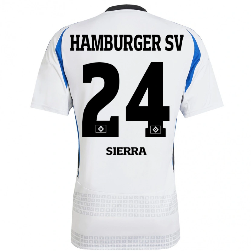 Danxen Dětské Almudena Sierra #24 Bílá Modrá Domů Hráčské Dresy 2024/25 Dres