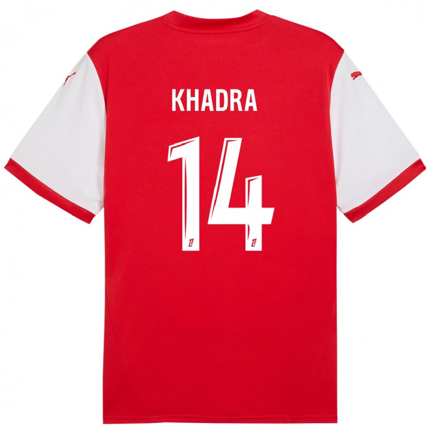 Danxen Dětské Reda Khadra #14 Červená Bílá Domů Hráčské Dresy 2024/25 Dres