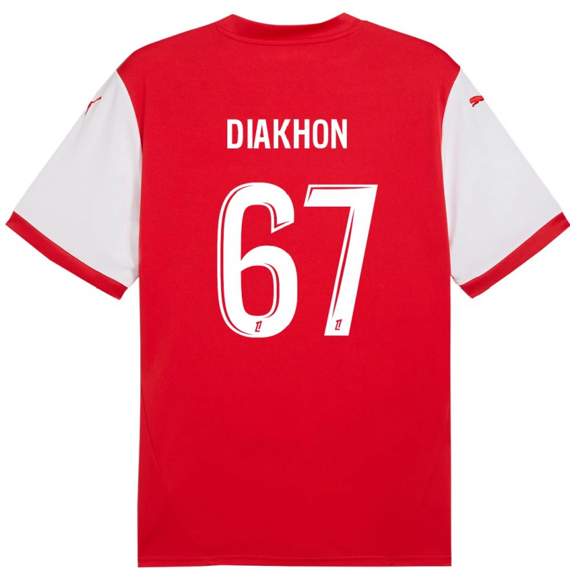 Danxen Dětské Mamadou Diakhon #67 Červená Bílá Domů Hráčské Dresy 2024/25 Dres