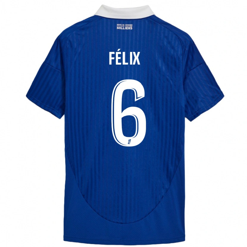 Danxen Dětské Félix Lemaréchal #6 Modrá Bílá Domů Hráčské Dresy 2024/25 Dres