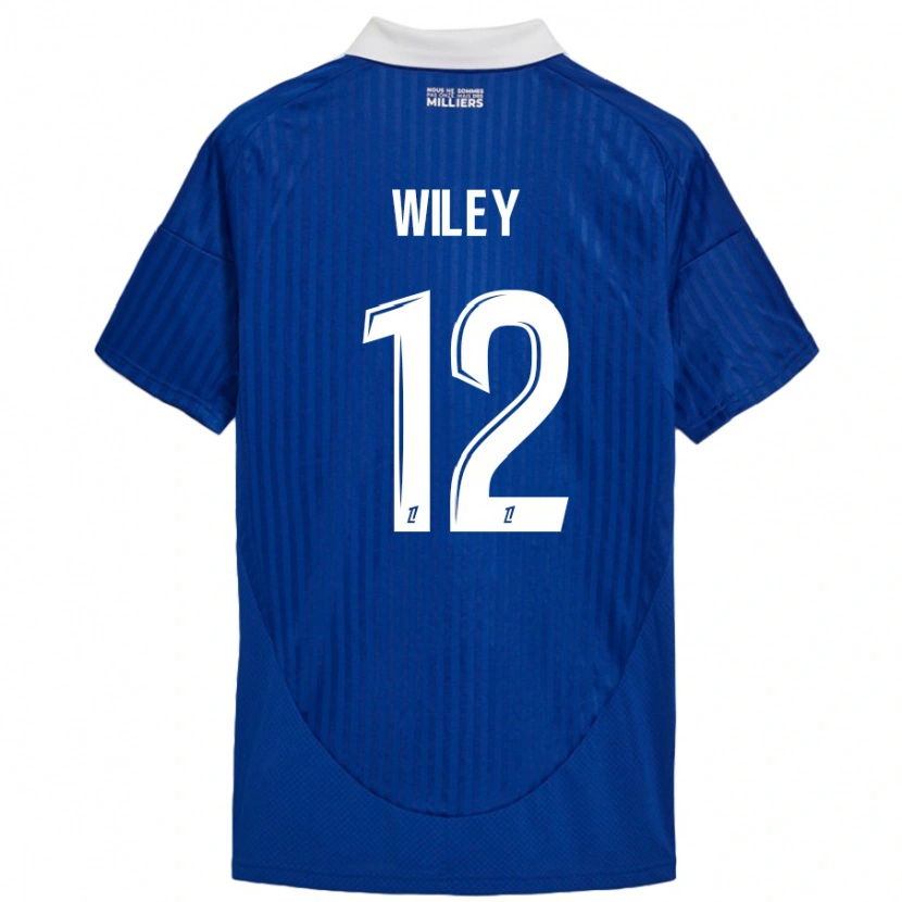 Danxen Dětské Caleb Wiley #12 Modrá Bílá Domů Hráčské Dresy 2024/25 Dres